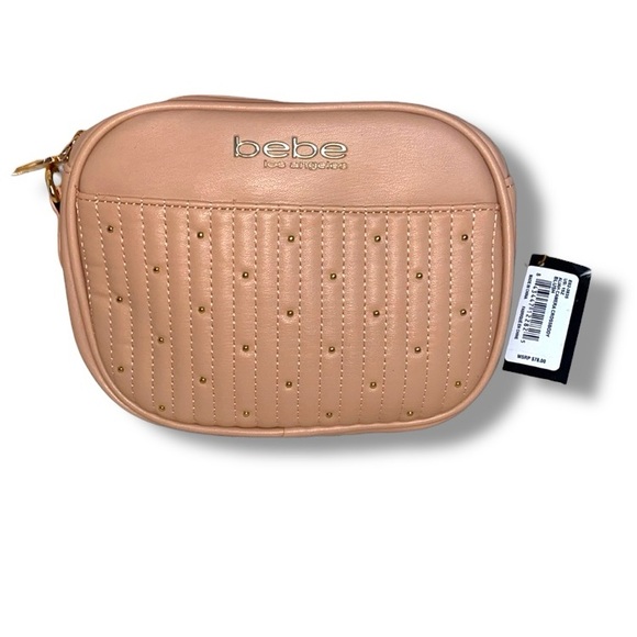 Bebe Aliah Camera Quilted Crossbody Bag  - Blush Pink NWT MSRP $79 - Picture 2 of 6